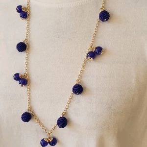 J. Crew Blue Beaded Ball Necklace